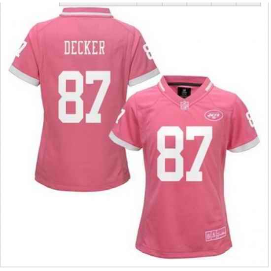 Women New Jets #87 Eric Decker Pink NFL Elite Bubble Gum Jersey